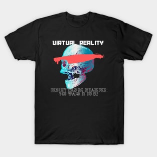 Virtual Reality VR Cyberpunk Digital skull T-Shirt